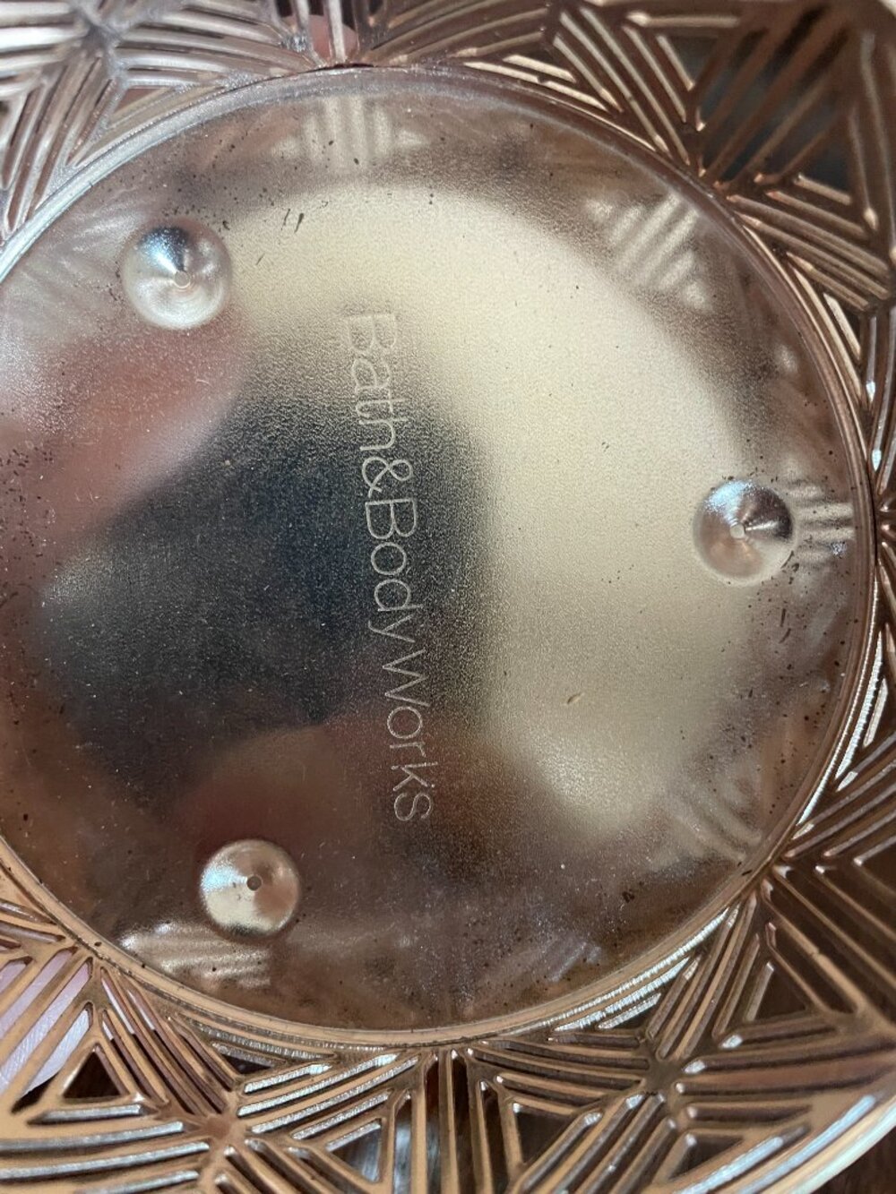 Bath & Body Works Rose Gold 3 Wick Candle Holder 4.5" x 2"! - Picture 4 of 4